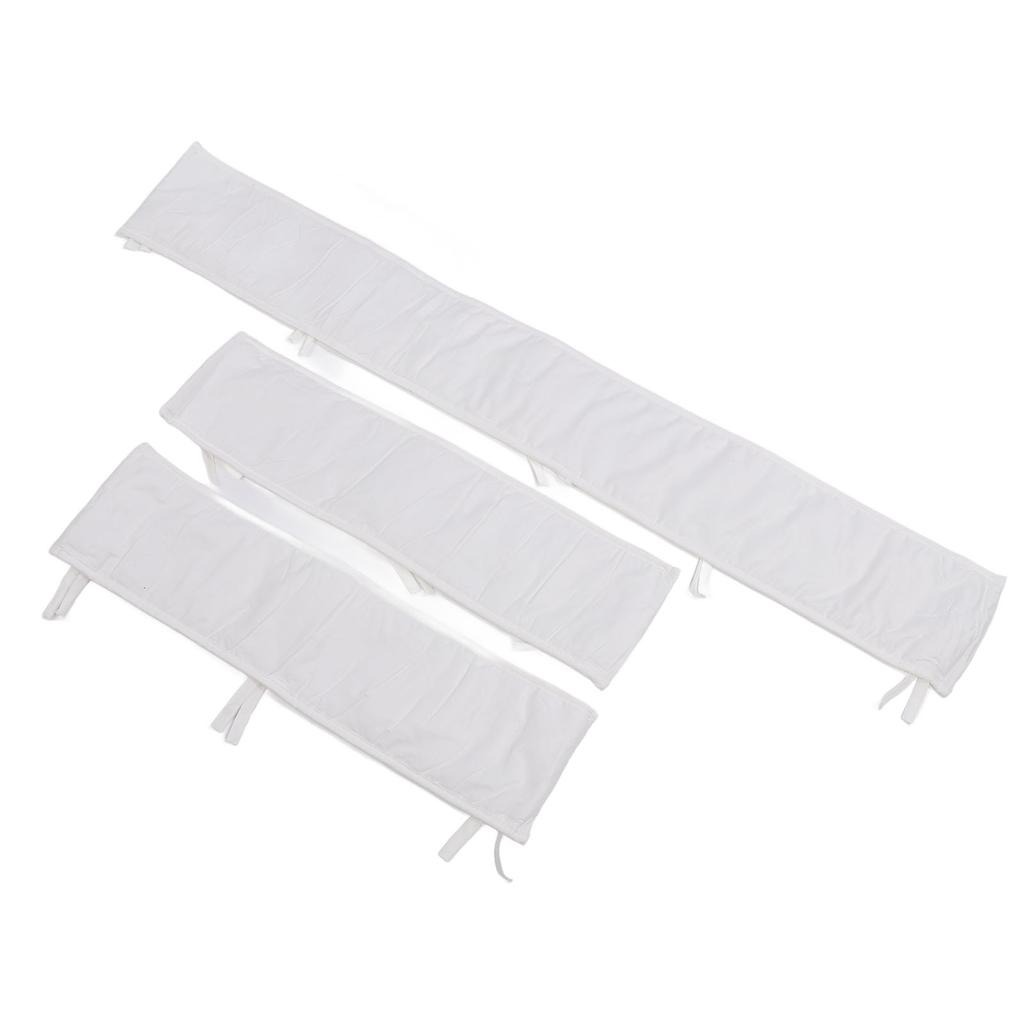 3 ks Bavlněný chránič postýlky pro miminko Měkký nárazník Dětská protikolizní zábrana Jednobarevná dělená postel