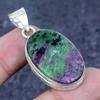 Natural Ruby Zosite Gemstone 925 Sterling Silver Jewelry Pendant 1.85" A0D86