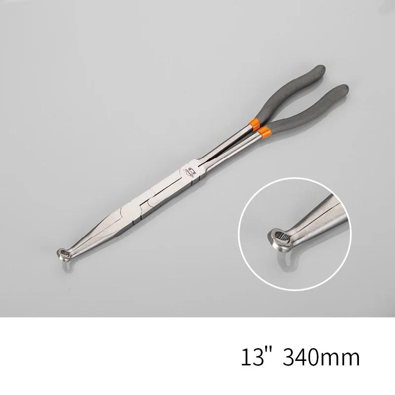 13 In Clești Multifuncționali cu Vârf Ascuțit Clești Multi-articulați cu Mâner Lung Oțel Carbon Unelte de Reparații Pentru Industrie 45 90° Formă O