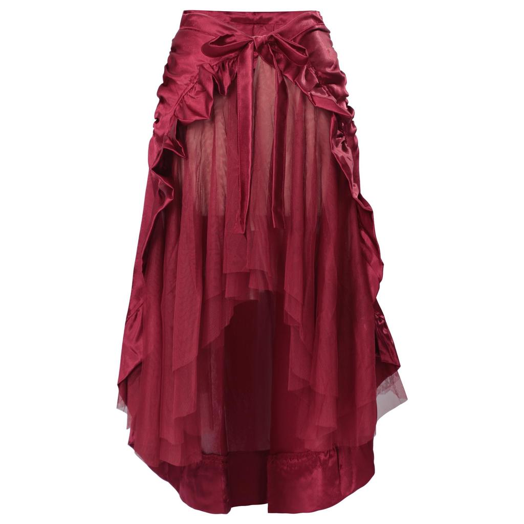 2025 Women's Retro Gothic Large-Size Irregular Crop Dance Skirt