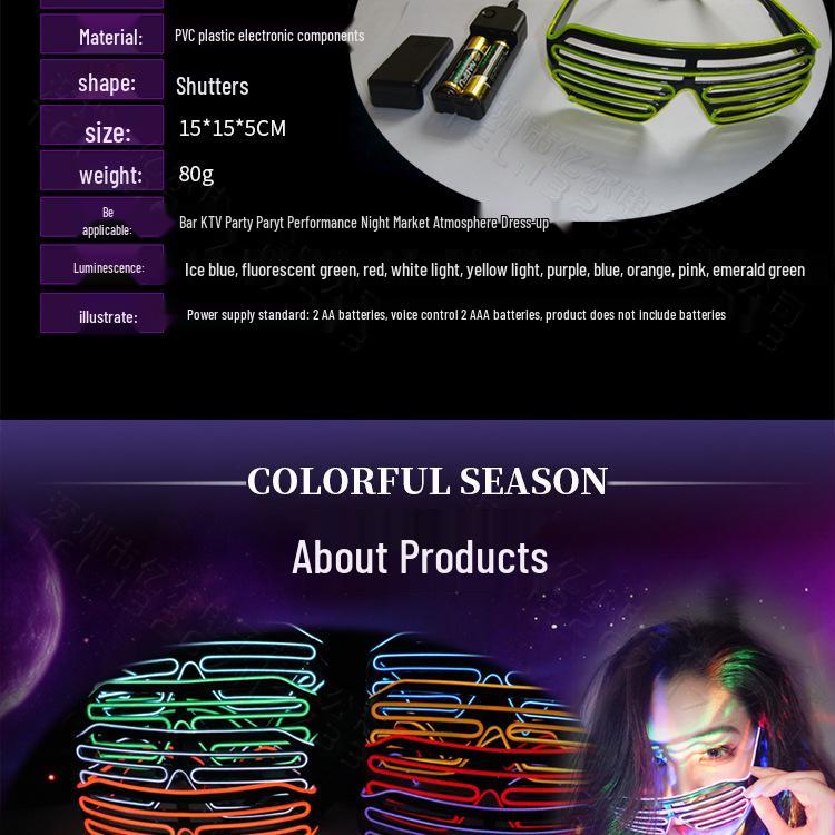 LED Luminous Glasses for Masquerade, Dance, and Nightclub Party Performances
