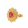 French Italian Weave Gold Carving Process Red Zir*****Pen Ring Brushed Light Luxury Heavy Industry High Sense Ring