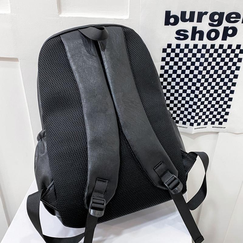 Sac d'ordinateur d'affaires en cuir PU souple Sac à dos de voyage pour hommes Grande capacité Sac à dos étudiant