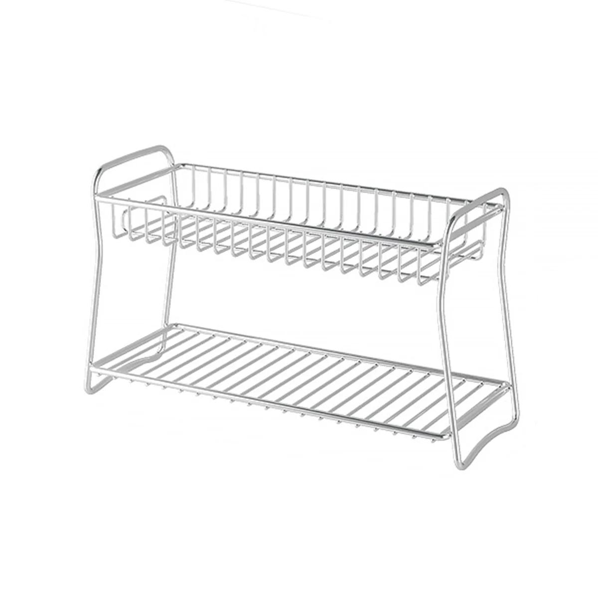 Stainless Steel Storage Rack, Versatile Organizer for Countertops, Cabinets, and Pantry, Maximize Your Kitchen Space 2-tier