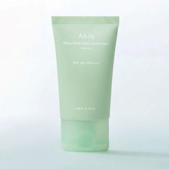 Abib Heartleaf Mild Sun Cream Relief Tube SPF50+ PA++++ Daily Sunscreen 50ml