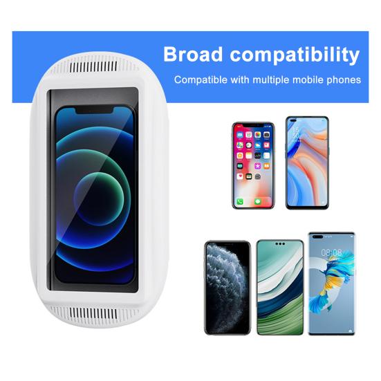 Uchwyt na telefon pod prysznic Wodoodporny Montowany na ścianie Lusterko łazienkowe Uchwyt na telefon Obrót o 360 stopni i Regulowane ramię Etui na telefon z ekranem dotykowym