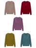 Women's Loose-Fit Knitted Sweater for Middle-Aged & Elderly: Free Size, Long-Sleeved T-Shirt, Spring/Autumn.