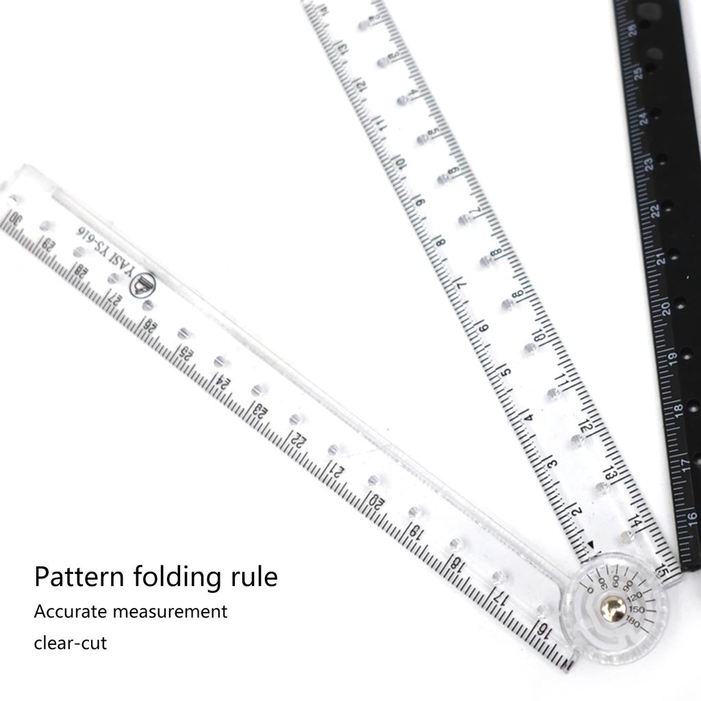 3Pcs/set Foldable Straight Ruler 30cm Geometry Ruler Flexible Ruler Clear Measuring Ruler Drawing Ruler Foldable Rulers
