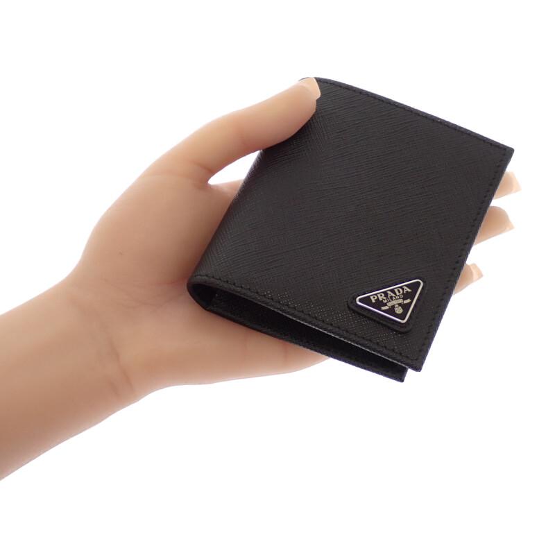 PRADA  2MO008_QHH_F0002 Bifold Wallet black Safiano mens