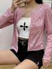 Spring Women's Fashion Sequin Stand-up Collar Jacket - Short, Versatile, and Stylish.