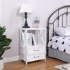 Vintage Wooden Storage Cabinet  Rustic American Nightstand with Drawers Nordic Style Side Table Classic Organizer