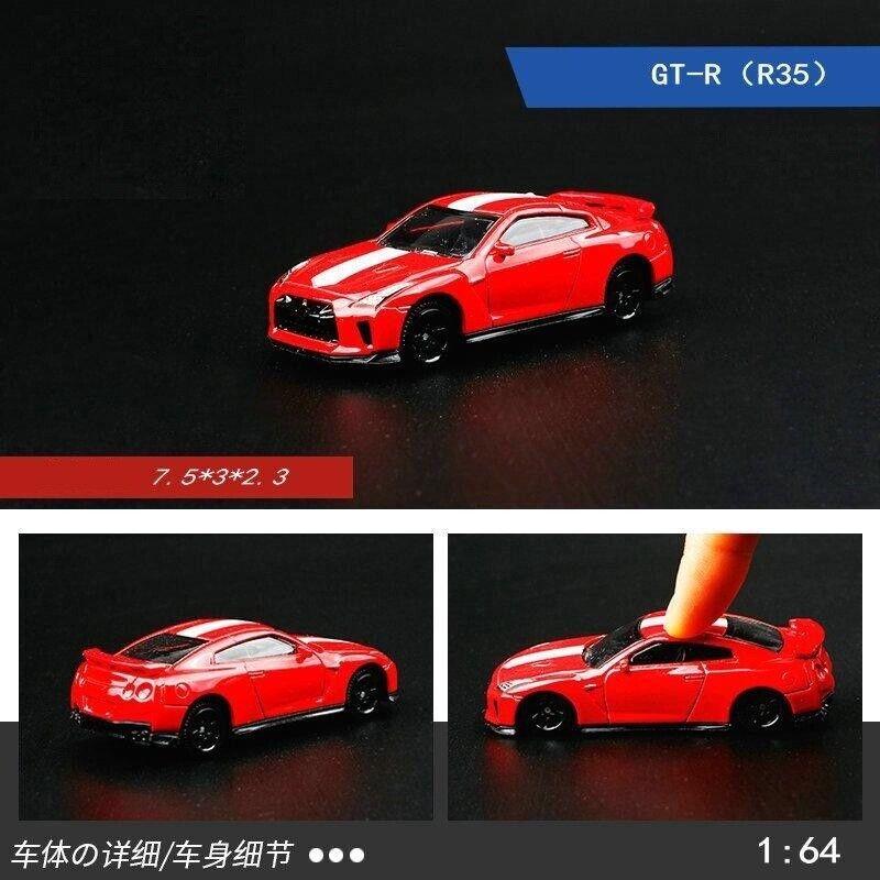 

1:64 JDM Red GTR R35 Skyline Racing Спортивная модель литого под давлением металлического автомобиля BN
