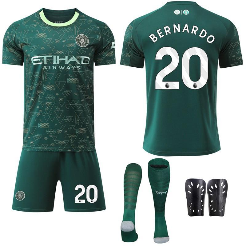 2025-26 Manchester City Tři Venkovní Zelená 47 Fudendoku Fotbalový Dres Trávový Dres Ne. 9 Harland Set