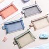 1PC Portable Mini Zipper Mesh Storage Bag New Coin Purse Small Square Mesh Coin Purse Travel Storage Carry Pouch with Zippered