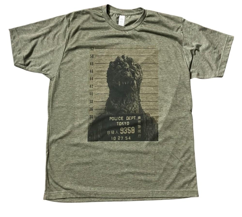 Godzilla Mugshot Retro Vintage TShirt  Soft Style Gift  Idea Graphic Design Unisex T-Shirt XXXL