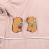 1 Pair Capybara Shaped Brooch Pin Handmade Lapel Badge Fashionable Alloy Animal Themed Jewelry for Clothing Accessory