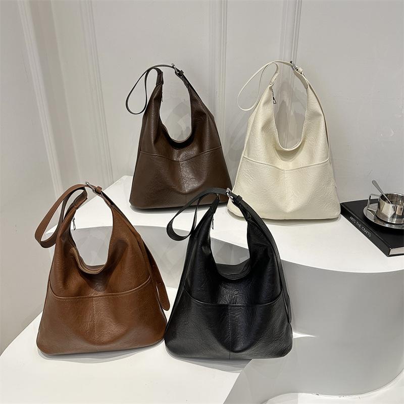Foreign Style Tote Bag Simple Casual Maillard Shoulder Bag Women
