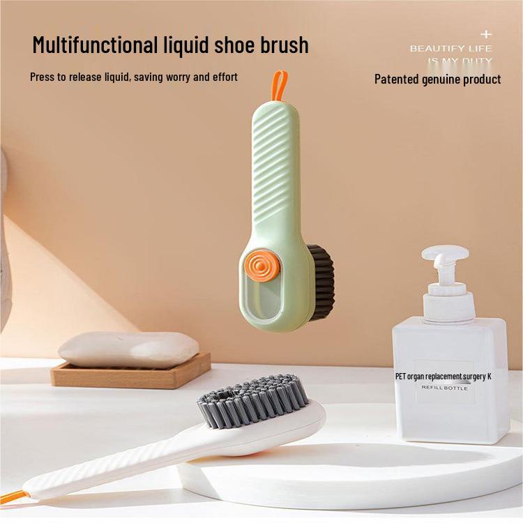 

Multifunctional Shoe Cleaning Brush with Liquid Dispenser and Soft Bristles Golf Toilet Brush Blue - No Packaging