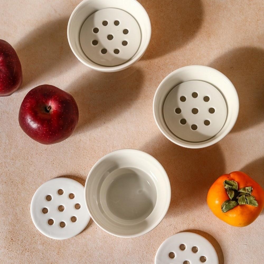 Ceramic Hot Pot Drip Oil Bowl Mesh Double-layer Filter Soup Bowl Dipping Sauce Bowl  Restaurant