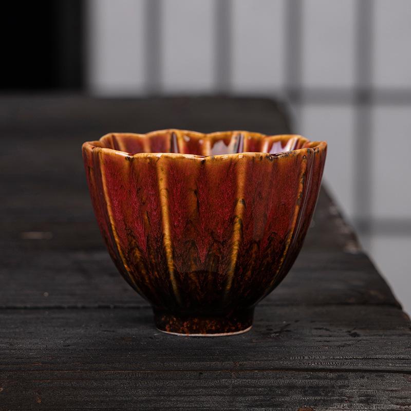 Japanese-style Kiln Change Ceramic Teacup Creative Master Teacup Retro Single Cup Household Kung Fu Tea Set Teaware Utensils