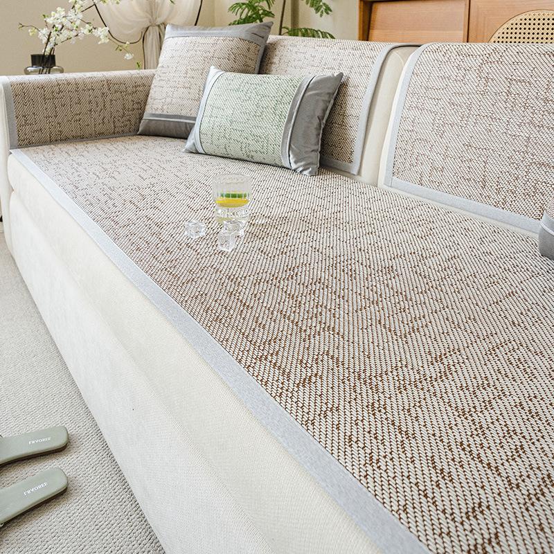 New Summer Sofa Mat, Simple And Modern Cool Rattan Mat, Non-Slip One-Piece Straight Row Sofa Cushion