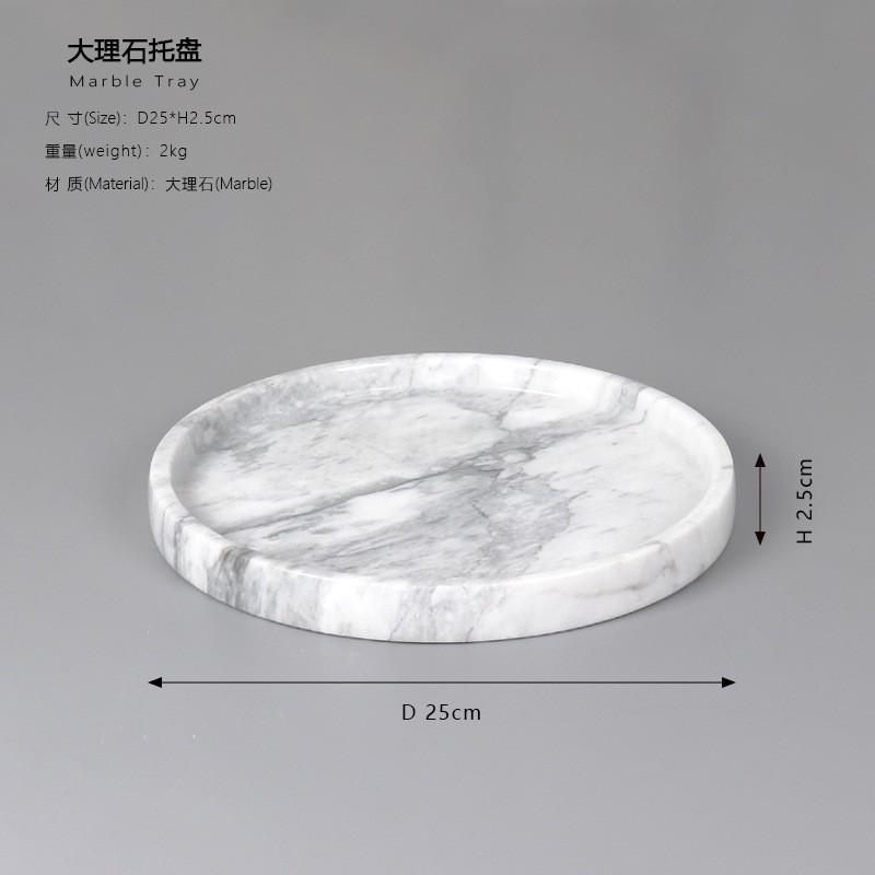 Marble Round Tray Bathroom Vanity Decor Jewelry Storage Nordic Minimalist Luxury Home Accessory