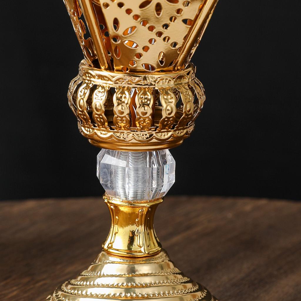 Middle Eastern Golden Charcoal Incense Burner Iron Art Arab Living Room Decoration Crafts Incense Insertion Candlestick