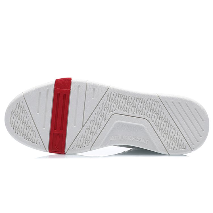 Li Ning We Wo Wrap Warm Non-Slip Mid-Top Skate Shoes Women skate shoes White Red AGCQ238-1