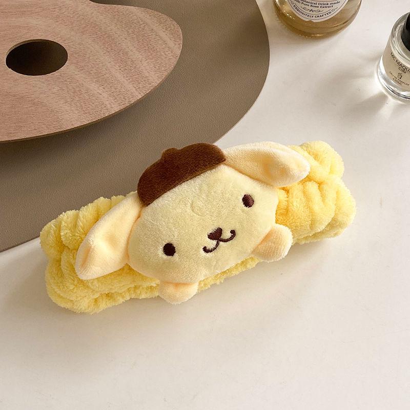 Cute Cinnamoroll High-Elasticity Headband for Women: Perfect for Face Masks, Makeup, and Hair Accessories, with Plush Wristband.