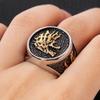 Fashion Vintage Nordic Viking Wolf Ring for Men Stainless Steel Ice Wolf House Stark Winterfell Animal Rings Punk Jewelry Gifts