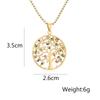 NEWBUY Trendy Zlatá Barva Dutý Design Strom Života Přívěsek Řetízek z Nerezové Oceli Náhrdelník Šperky s AAA Kubickým Zirkonem Pro Ženy Bijoux