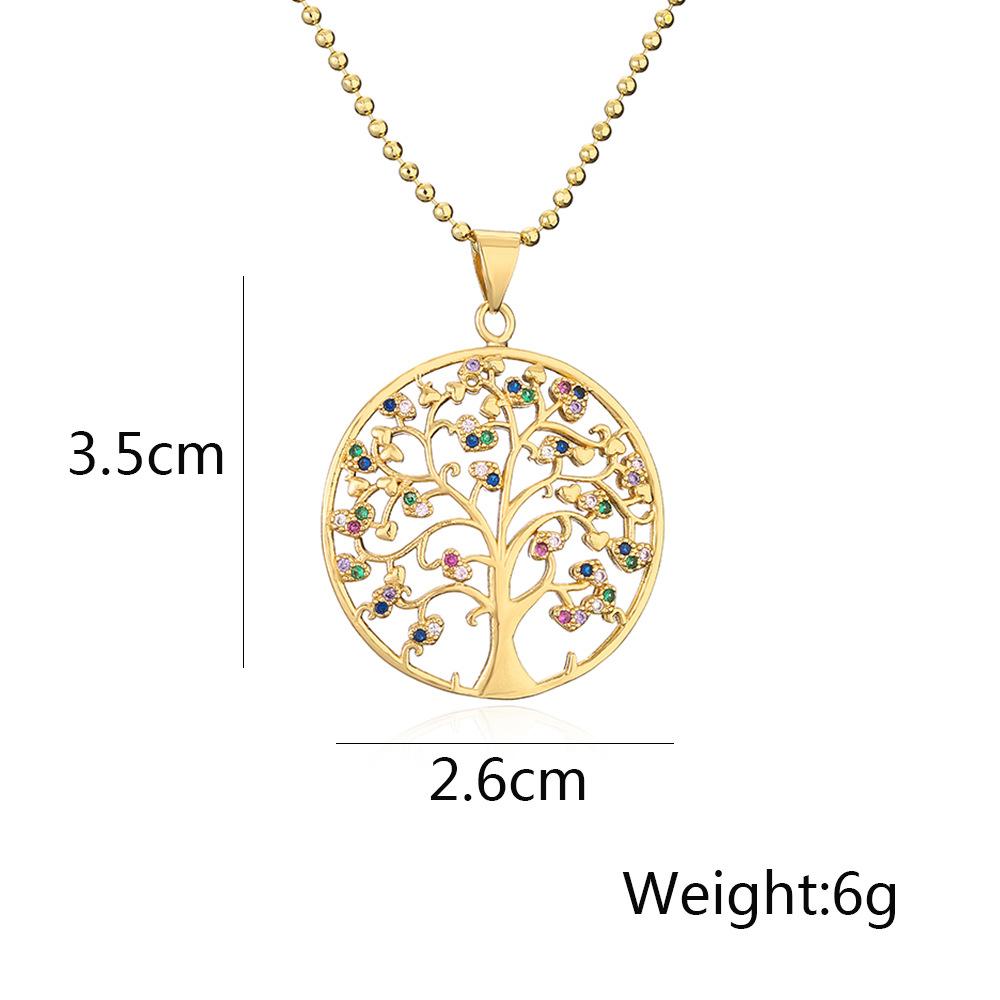 NEWBUY Trendy Zlatá Barva Dutý Design Strom Života Přívěsek Řetízek z Nerezové Oceli Náhrdelník Šperky s AAA Kubickým Zirkonem Pro Ženy Bijoux