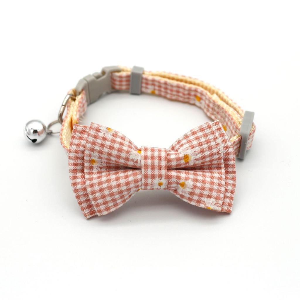 1pc Cute Cat Collar Small Puppy Cat Dog Collars Bow Kitten Collar Bowknot Necklace With Bell For Dog Cat Chihuahua Pet Supplies