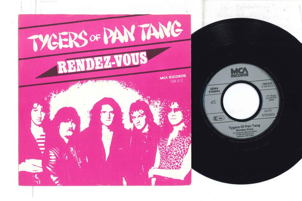 7inch Record TYGERS OF PAN TANG - Rendez-vous / Life Of Crime 104512 MCA 1982 Germany Metal Used