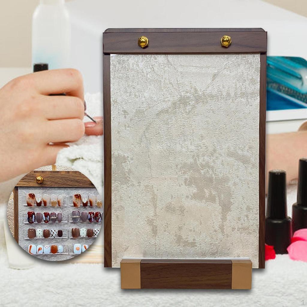 Decorative Nail Display Stand, Tip Sampler, Wooden Stand for Home Manicure