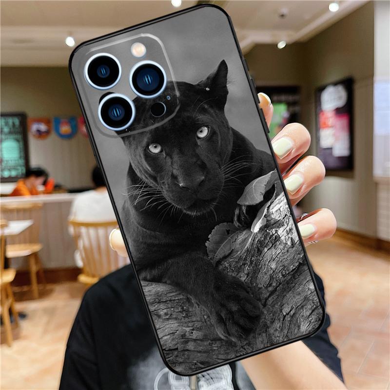 Cheetah Panther Phone Case For iPhone 11 12 13 14 16 15 Pro Max Mini XS X XR 7 8 Plus Soft Cover Shell