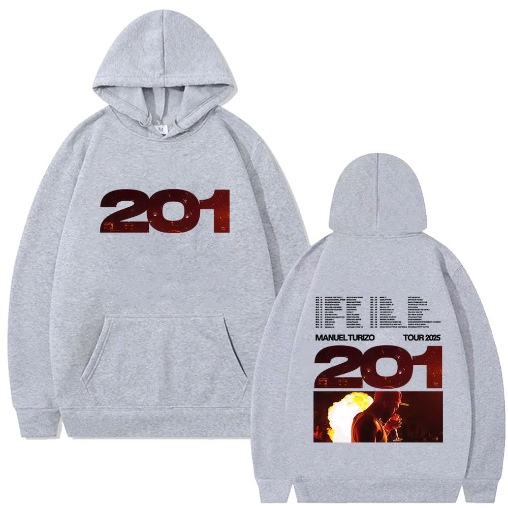 Manuel Turizo Album 201 Tour Hoodie Men Hip Hop Fashion Oversized Pullover Hoodies Men's Casual Cotton Vintage Sweatshirt
