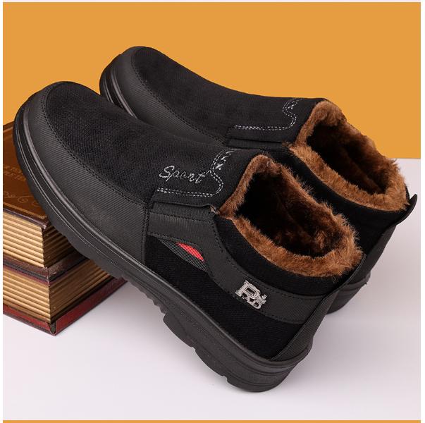 Men Winter High-Top Velvet Thermal Cloth Shoes for the Elderly Thickened Non-Slip Shoes Warmer