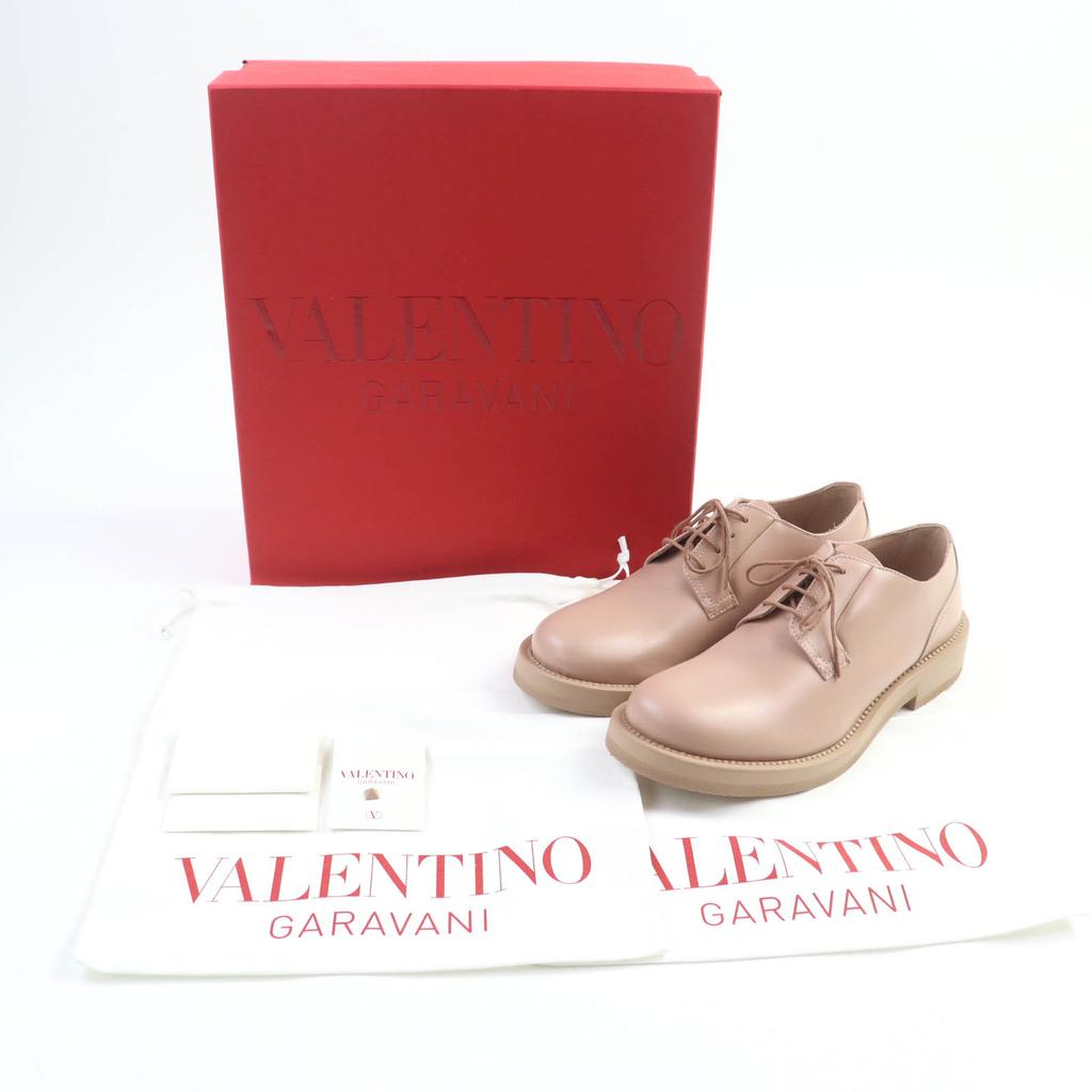 Excellent Valentino Garavani Leather Shoes Pink Beige Leather Mens 40 2Y0S0H04 Used