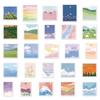50 Scenery Oil Painting Graffiti Stickers for Children's DIY Diary, Skateboard, Phone Case, and Suitcase.