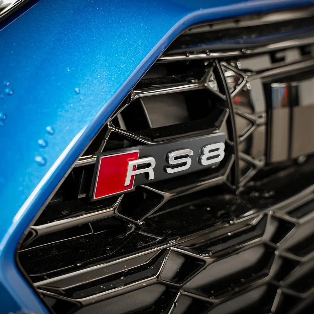 3D ABS RS3 RS4 RS5 RS6 RS7 RS8 Emblem Auto Frontgrill Abzeichen Tuning Zubehör für Audi A1 A3 8P A4 B5 B6 B7 B8 A5 A6 C5 C6 C7 S