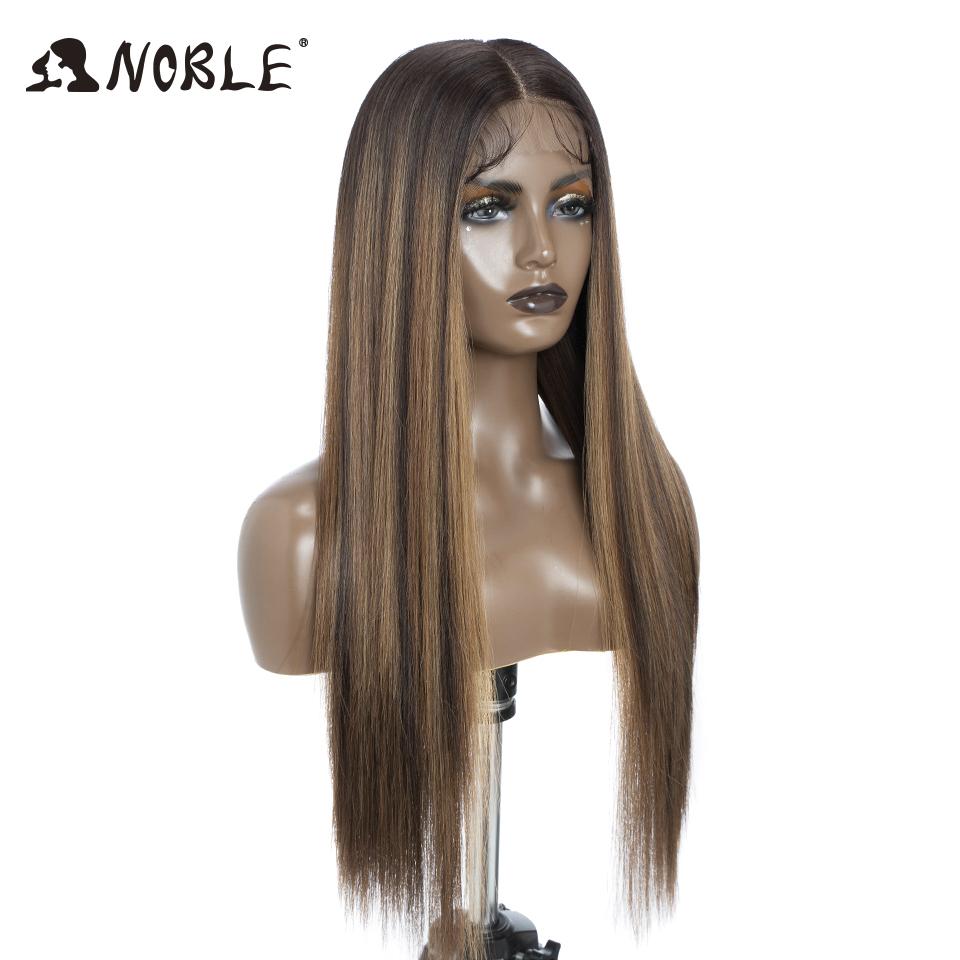 Noble Synthetic Lace Front Wig 30Inch 13X7 Straight Lace Wig Blonde Ombre Glueless Wigs For Women Cosplay Lace Wig Synthetic