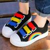 Children's Canvas Shoes Girls' Shoes Girls' Small White Shoes Baby Board Shoes Rainbow Boys' Single Shoes