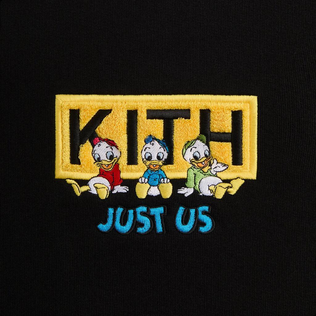 Kith For Disney Donald Duck Triplets Vintage Nelson Crewneck Black Men Tops KHM033127-001