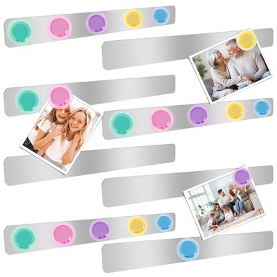 8Pcs Magnetic Board Strips for Photo Wall Bulletin Memo Board Iron Magnetic Wall Strip with 20 Magnets for Home Office Classroom
