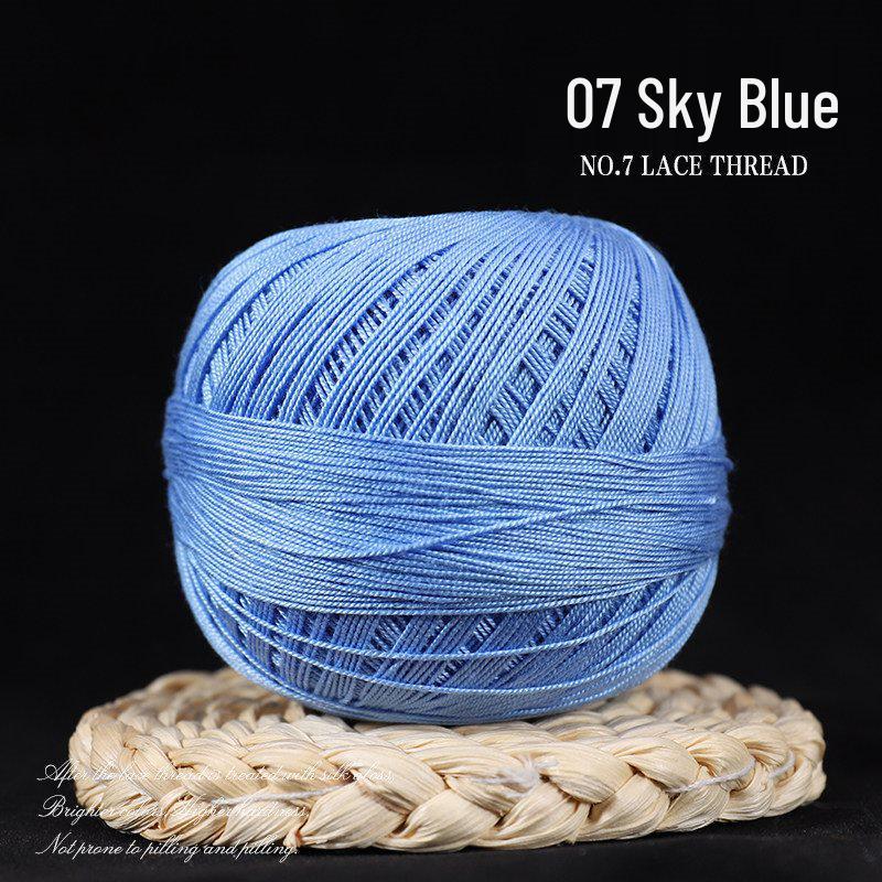 No. 7 Soft Silk Lace Yarn - Hand-Knitted, Strong Twist for Summer and Short Sleeves