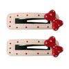 2Pcs Girl Hairpin Dot Embossed Bow Decor Faux Leather Cover Hair Clip Bangs BB Clip Hair Styling Tool Hair