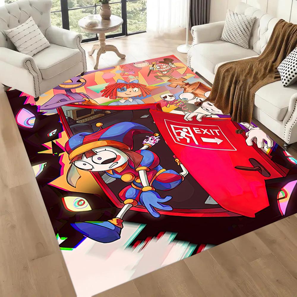The Amazing Digital Circus Game Square Rugs Are a Great Choice for Living Rooms, Bedrooms, Home Décor, and As Gifts.
