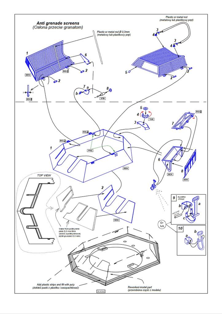 Aber 1/35 Scale German Sd.Kfz.140/1 and Sd.Kfz.234/1 Armored Reconnaissance Vehicle Turret Etching Parts (for Italeri) Plastic Model Kit Parts 35A033