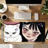 1Pc Ethereal Cat Girl Gaming Mouse Pad Keyboard Desk Mat Non-slip Rubber Lock Edge Waterproof Computer Mousepad for Office Home Decor S1737